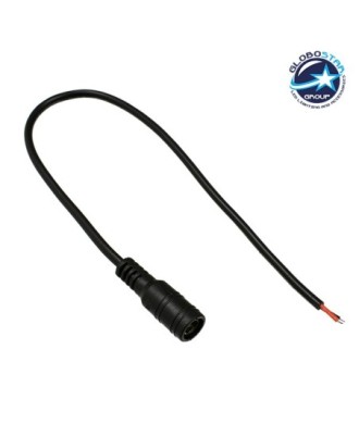 GLOBOSTAR® STRIPART 70735 DC Θηλυκός Σύνδεσμος 2.1mm με 30cm Καλώδιο Τροφοδοσίας 2Pin IP20 - Μ30 x Π2.1 x Υ2.1cm